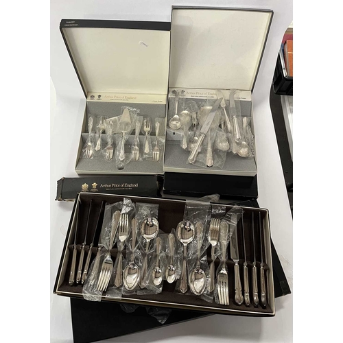 80 - A quantity of flatware, boxed Arthur Price cutlery, serving spoons, grape scissors etc including a p... 