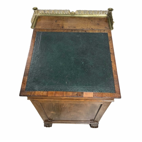 800 - A William IV Rosewood davenport desk possibly Gillows, with tooled green leather writing slope with ... 