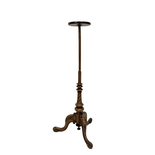 812 - 19th century mahogany tripod-base torchère, 112cm high, widest 51cm