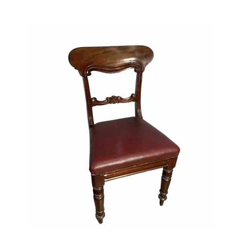 840 - A 19th century mahogany hall chair, scrolled shield back with central cartouche, bordered by stylise... 