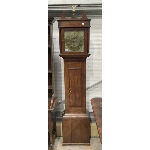 857 - A George III oak longcase clock, Joseph Head, Cirencester circa 1760, the 10 inch brass dial with bl... 