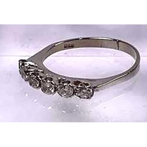 608 - An brilliant-cut diamond half eternity ring, estimated total diamond weight 0.30ct, band stamped 750... 