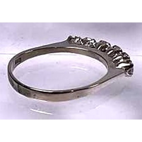 608 - An brilliant-cut diamond half eternity ring, estimated total diamond weight 0.30ct, band stamped 750... 