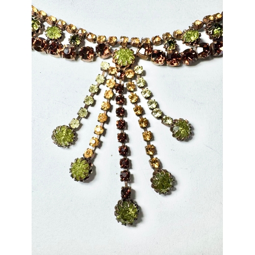 683 - A vintage coloured stone necklace, c.1970, designed by Adrian Mann and purchased from Fortum & M... 