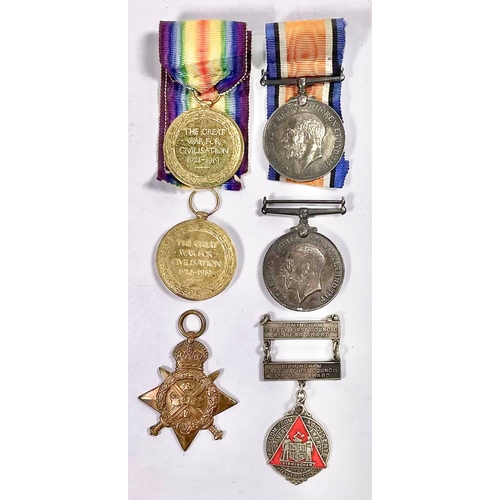 694 - Two groups of WWI medals, 1914, Star, War, and Victory medals to 10104 Pte E. Haydon, 2/Worc R, plus... 