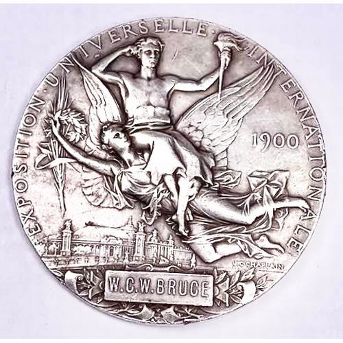 698 - A 1900 silver-coloured metal Paris Exposition Universelle Internationale medal, designed by J. C. Ch... 