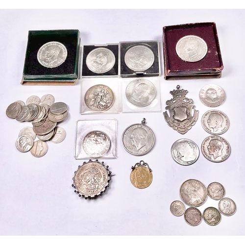 707 - Two commemorative 1951 Festival of Britain white metal crowns/five shilling coins, boxed, one with p... 