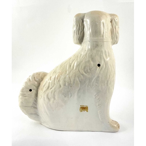 101 - Beswick: a pair of Staffordshire white spaniels 