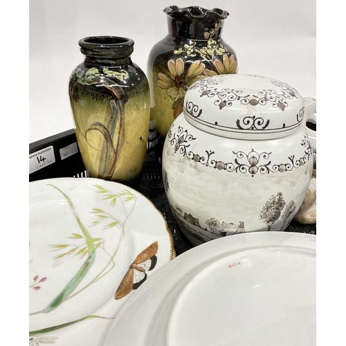 14 - WITHDRAWN

Ceramics including a series of handpainted over transfer butterfly design plates, impress... 