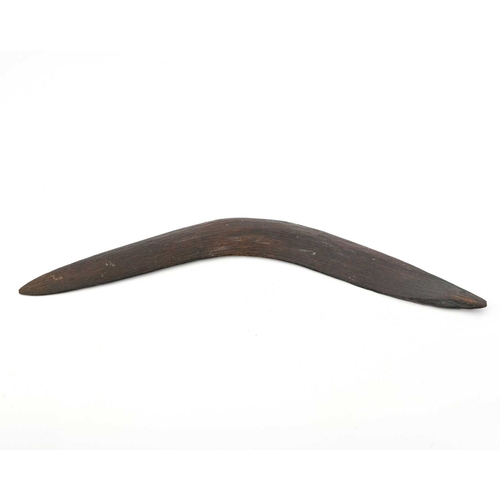 198 - A boomerang, possibly Aboridinal/First Nation Australian, 19th Century, convex top surface, both sid... 