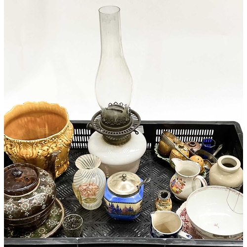 2 - A collection of glass, ceramics and collectables including a pair of sugar nips hallmarked for Exete... 