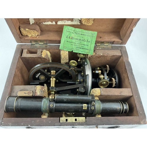 213 - A Surveyors instrument in box, and a spirit level, 19th century (1) Note: Equipment repaired by J.A.... 