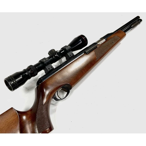 221 - An Air Arms TX200 HC (Hunter carbine) air rifle, .22 Cal., beech stock, Simmons scope 3-9X40mm, Made... 