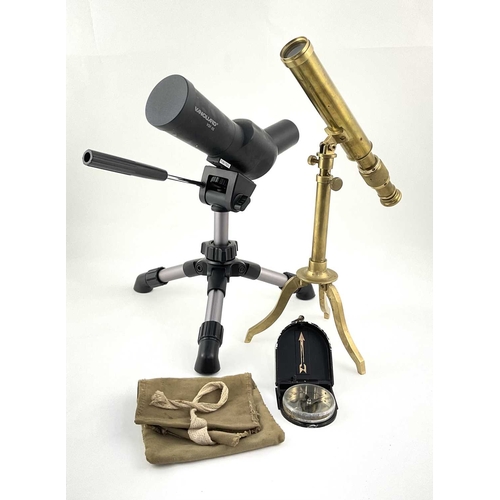 222 - A Vanguard VSF-55 spotting scope and Vanguard VS-83 tripod in a fitted hard case together with a fab... 