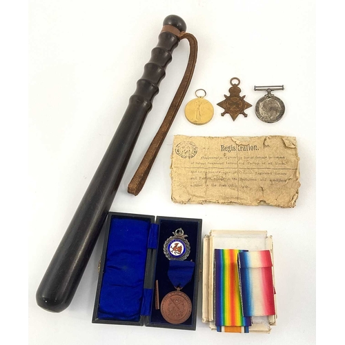 235 - A WWI trio of medals, to 17444 A.Cpl T. Franklin, Bedf.R, 1914-15 Star, War medal and Victory medal,... 