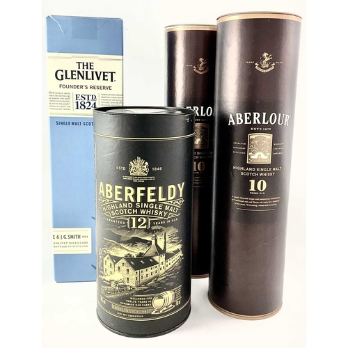 252 - Single malt scotch whisky, to include two bottles of Aberlour, 10 year, 40%, 70cl, with a bottle of ... 