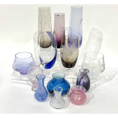 28 - A large collection of Caithness glassware of varying colours and sizes, including etched vase design... 