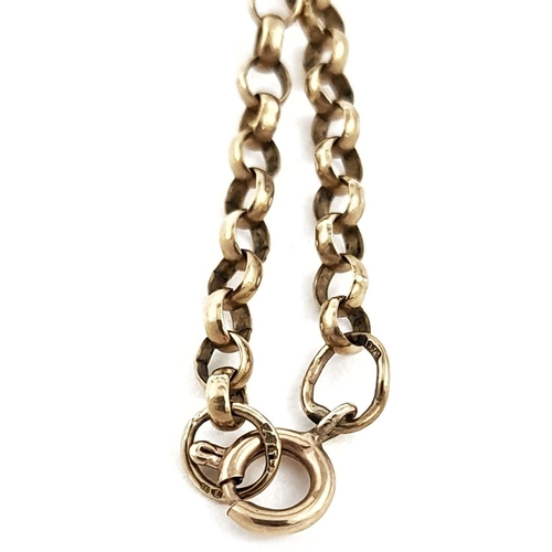 290 - A 9ct gold belcher-link chain, hallmarks for London, length 64cm, 10.9g