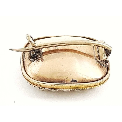 300 - A 19th century gold, foil-back paste and split pearl cluster brooch, 1.8cm, 3.9g