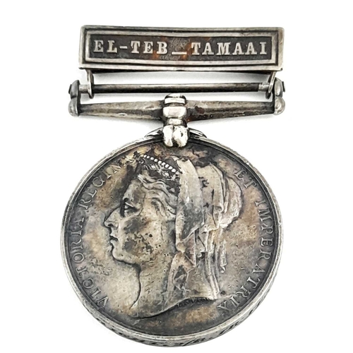 321 - A queen Victoria Egypt campaign medal, with El-Teb Tamaai clasp, named and issued to '920, Pte.W. Wr... 