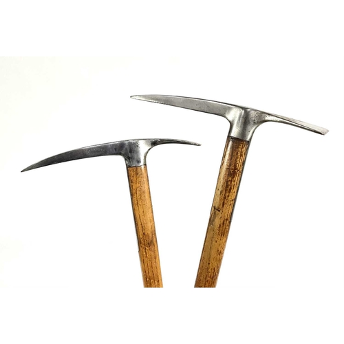 351D - Mountaineering Interest, two early-mid 20th century Mountaineer's ice axes, stamped for Alfred Bhend... 