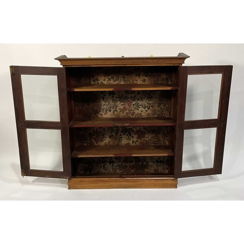 361 - A mahogany pained cabinet/cupboard, 19th century, plane moulded cornice above twin paned doors with ... 