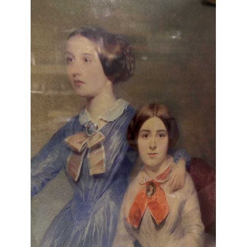 590 - John Bostock (British, 1810 - 1870), portrait of two sisters, signed and dated 'J Bostock 52', 51.5 ... 