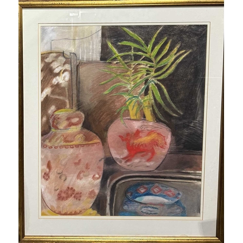 600 - Patrick Cobbing (20th Century), 'Chinese Pots', 1987, mixed media on paper, purchased at 1989 Whitec... 