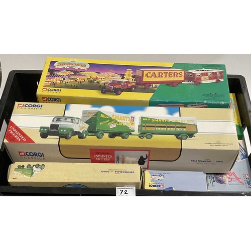 72 - A large collection of boxed Corgi diecast circus vehicles including models from the 'Chipperfields c... 