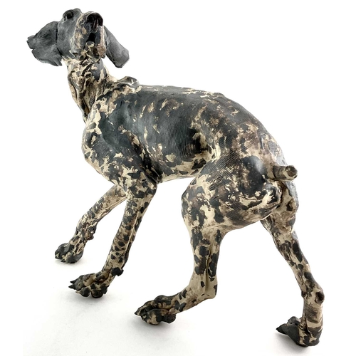 87 - Elaine Peto attrib. (British, b.1963), studio pottery stoneware sculpture of a standing Great Dane/P... 