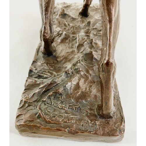 98 - Mary Beattie Scott (British, 20th Century), a study of a Pointer, signed in the cast, bronzed resin,... 