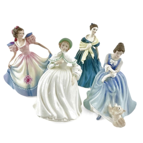 107 - A collection of Royal Doulton figurines, a signed Angela, Adrienne, Jessica and Lorraine (4)