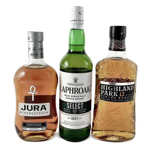 251 - Single malt scotch whisky, to include a bottle of Jura superstition smoke and spice, 43%, 70cl, High... 