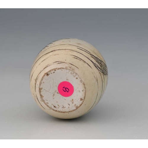 20 - Robert Wallace Martin for Martin Brothers, a small Aquatic stoneware vase, 1901, shouldered ovoid fo... 