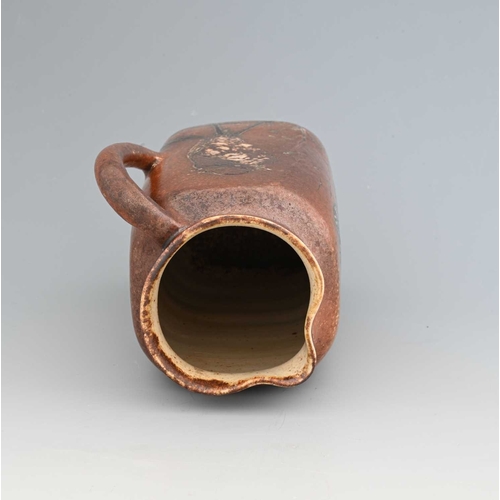 47 - Robert Wallace Martin for Martin Brothers, a stoneware Wally Bird jug, circa 1890s, square section s... 