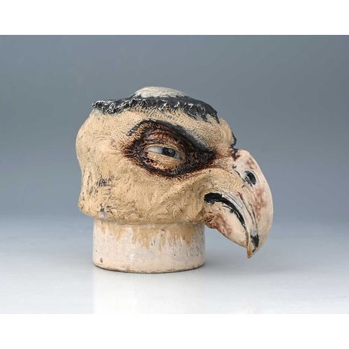 49 - Robert Wallace Martin for Martin Brothers, a characterful stoneware bird head sculpture, 1889, model... 