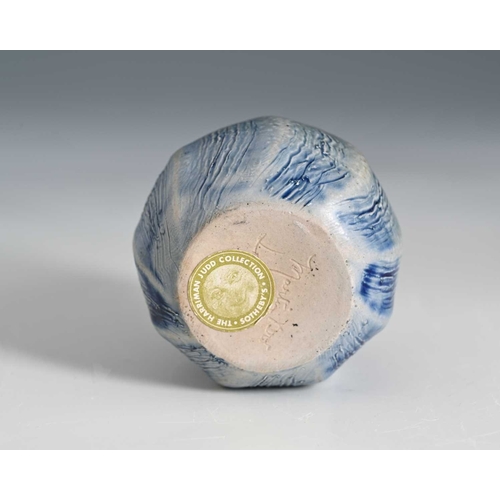 57 - Edwin and Walter Martin for Martin Brothers, a miniature stoneware gourd vase, circa 1910, wrythen b... 