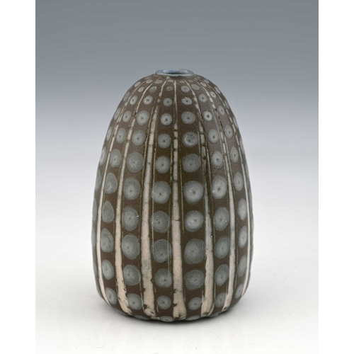 61 - Edwin and Walter Martin for Martin Brothers, a small red basalt stoneware gourd vase, 1906, domed co... 