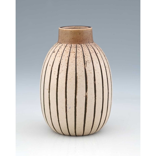 63 - Edwin and Walter Martin for Martin Brothers, a stoneware gourd vase, 1899, shouldered ovoid form wit... 