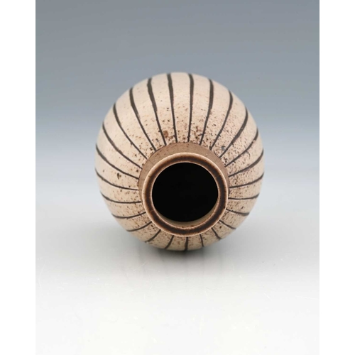 63 - Edwin and Walter Martin for Martin Brothers, a stoneware gourd vase, 1899, shouldered ovoid form wit... 