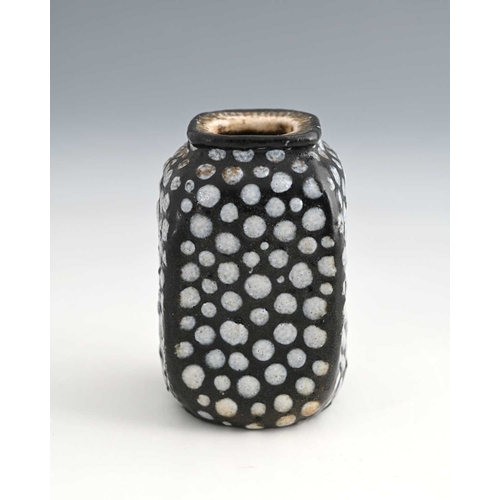 64 - Edwin and Walter Martin for Martin Brothers, a small stoneware gourd vase, 1902, square section shou... 