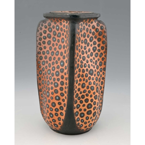 65 - Edwin and Walter Martin for Martin Brothers, a stoneware gourd vase 1901, buttress shouldered square... 