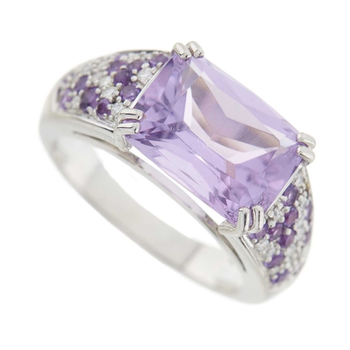 107 - Mauboussin, an 18ct gold amethyst and brilliant-cut diamond Plaisir d'Amour cocktail dress ring, sig... 