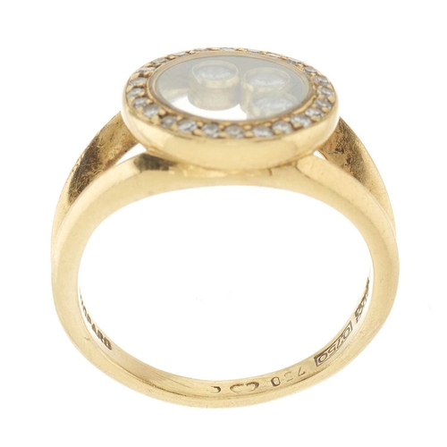 110 - Chopard, a vintage 18ct gold Happy Diamonds dress ring, signed Chopard, estimated total diamond weig... 