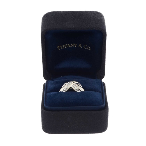 113 - Tiffany & Co., an 18ct gold brilliant-cut diamond Signature X Kiss dress ring, signed Tiffany & Co. ... 