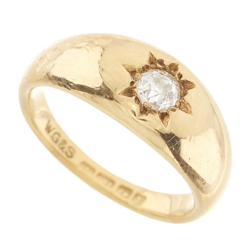 137 - An early 20th century 18ct gold old-cut diamond band ring, diamond estimated weight 0.25ct, H-I colo... 