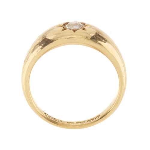 137 - An early 20th century 18ct gold old-cut diamond band ring, diamond estimated weight 0.25ct, H-I colo... 