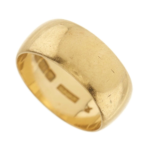 150 - An Art Deco 18ct gold wedding band ring, maker's marks for The Albion Chain Company, hallmarks for B... 