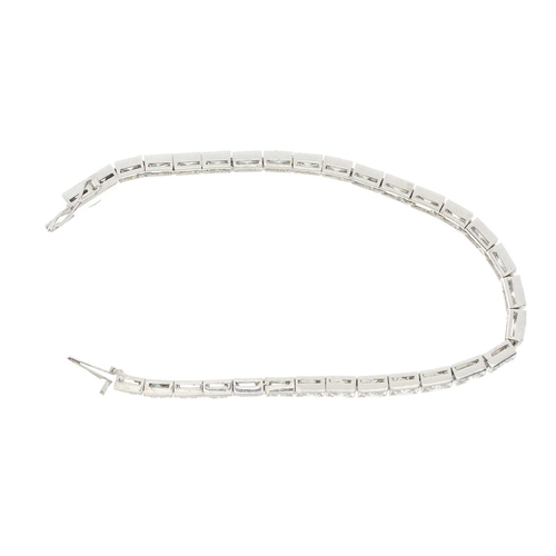 170 - A mid 20th century graduated brilliant-cut diamond line bracelet, with push-piece clasp, estimated t... 