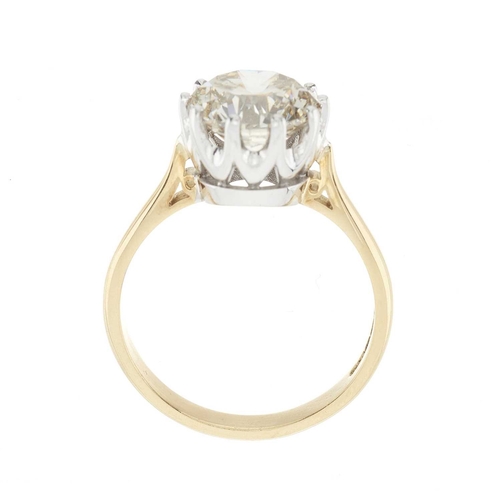 187 - An 18ct gold brilliant-cut diamond single-stone ring, diamond estimated weight 3.10ct, L-M colour, S... 